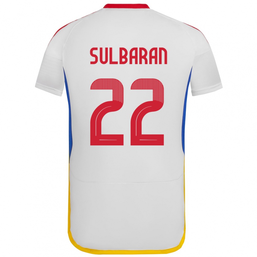 Kandiny Bambino Maglia Venezuela Manuel Sulbarán #22 Bianco Kit Gara Away 24-26 Maglietta