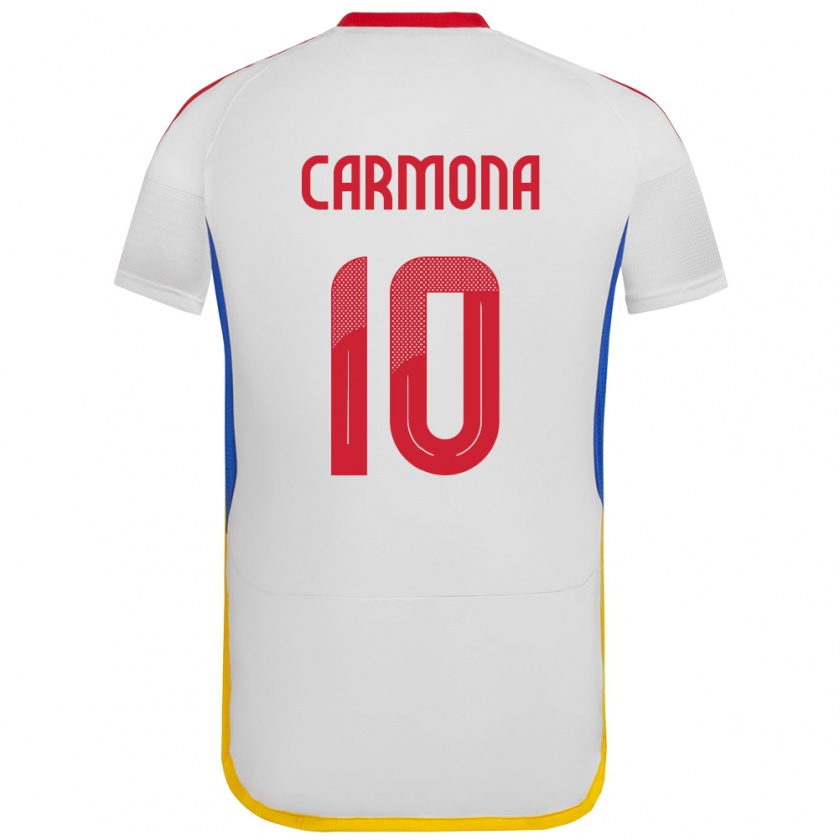 Kandiny Niño Camiseta Venezuela Wikelman Carmona #10 Blanco 2ª Equipación 24-26 La Camisa México