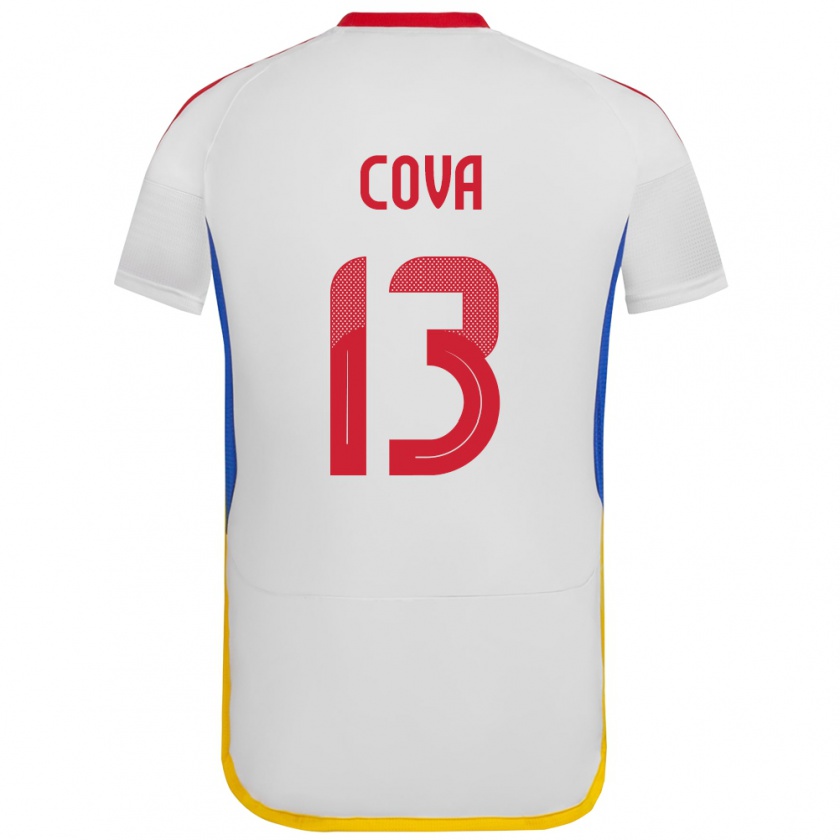 Kandiny Bambino Maglia Venezuela Alejandro Cova #13 Bianco Kit Gara Away 24-26 Maglietta