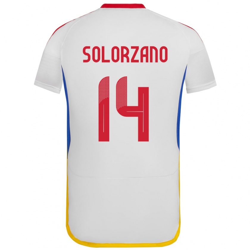 Kandiny Niño Camiseta Venezuela Fabiola Solórzano #14 Blanco 2ª Equipación 24-26 La Camisa México