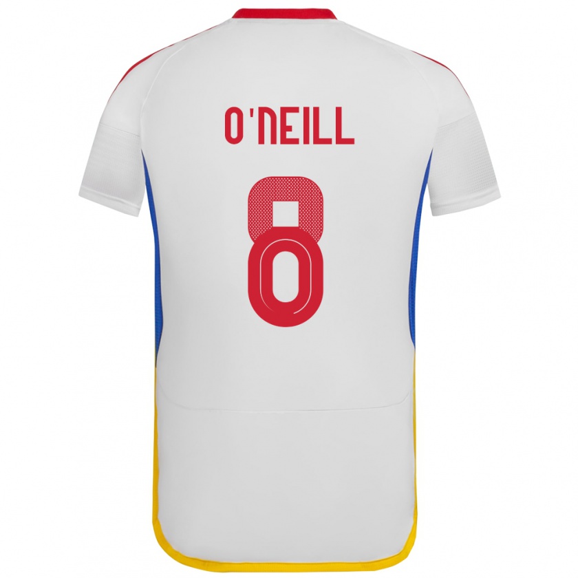 Kandiny Bambino Maglia Venezuela Sonia O'neill #8 Bianco Kit Gara Away 24-26 Maglietta