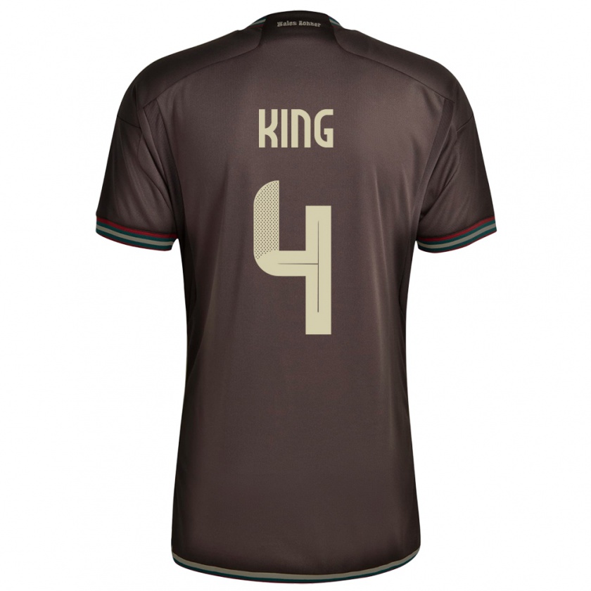 Kandiny Bambino Maglia Giamaica Richard King #4 Marrone Notte Kit Gara Away 24-26 Maglietta