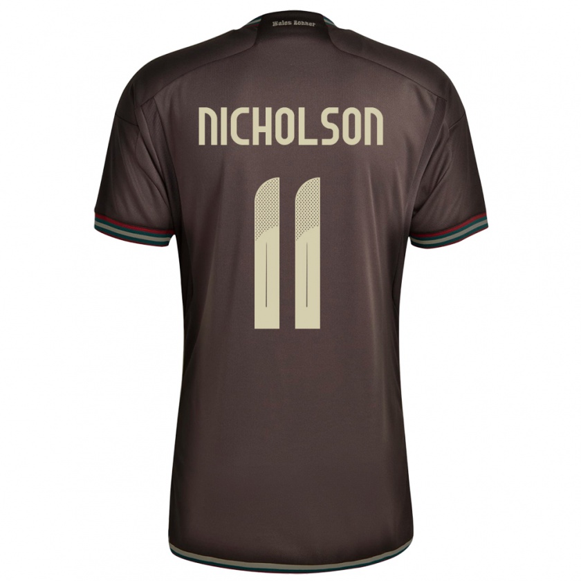 Kandiny Bambino Maglia Giamaica Shamar Nicholson #11 Marrone Notte Kit Gara Away 24-26 Maglietta