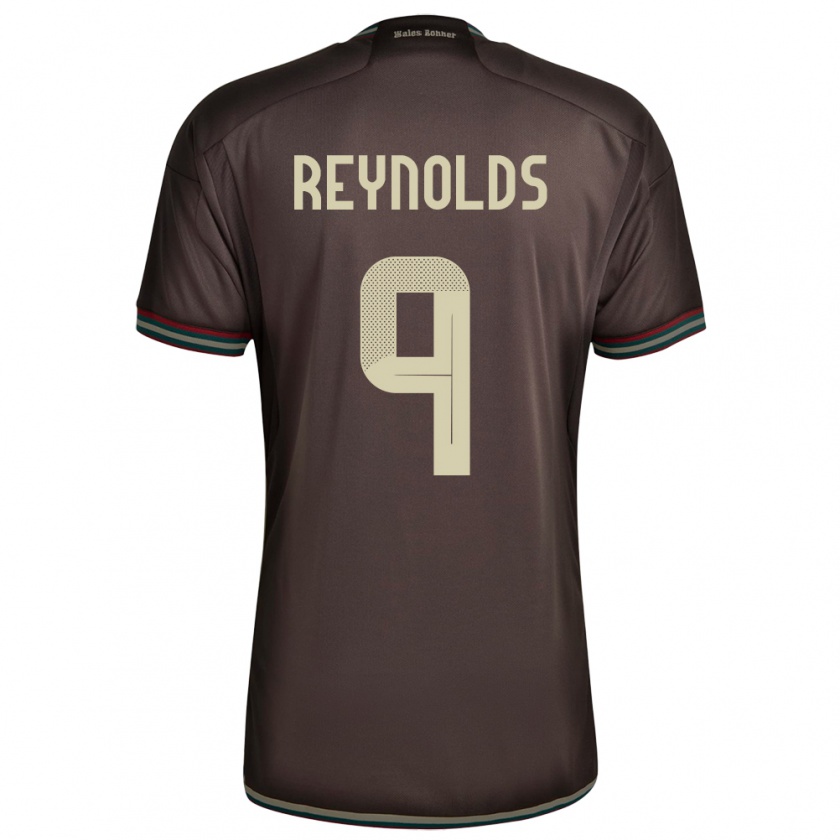 Kandiny Bambino Maglia Giamaica Fabian Reynolds #9 Marrone Notte Kit Gara Away 24-26 Maglietta