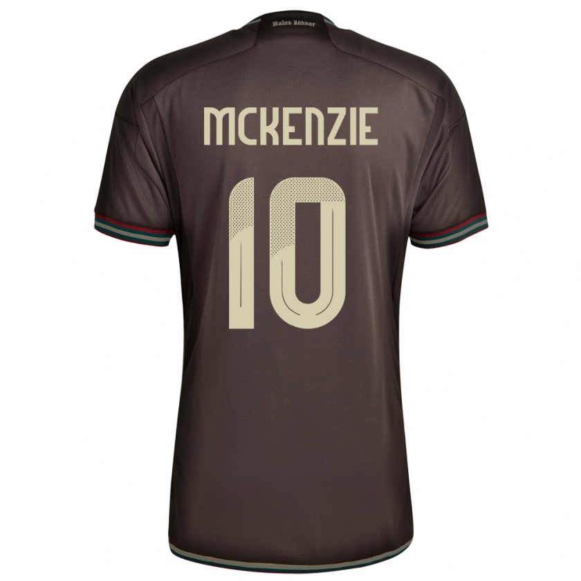 Kandiny Bambino Maglia Giamaica Denzel Mckenzie #10 Marrone Notte Kit Gara Away 24-26 Maglietta