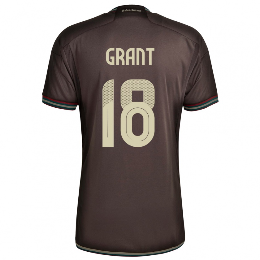 Kandiny Bambino Maglia Giamaica George Grant #18 Marrone Notte Kit Gara Away 24-26 Maglietta