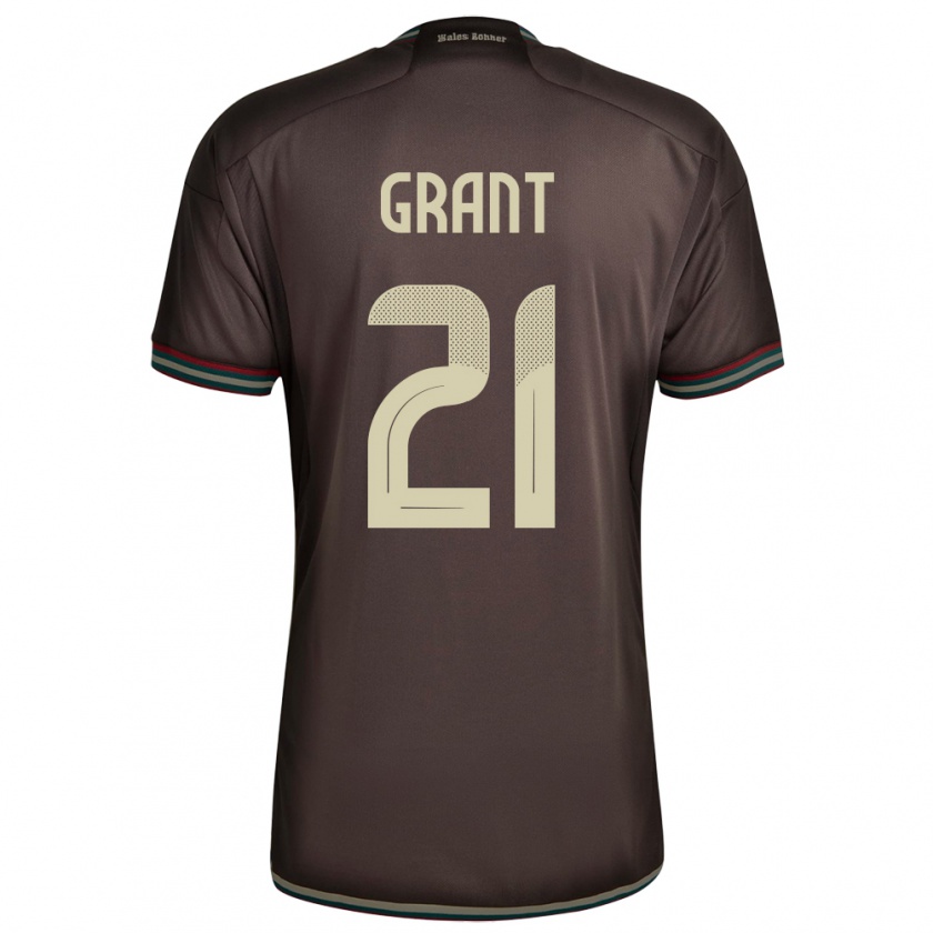 Kandiny Bambino Maglia Giamaica Joshua Grant #21 Marrone Notte Kit Gara Away 24-26 Maglietta