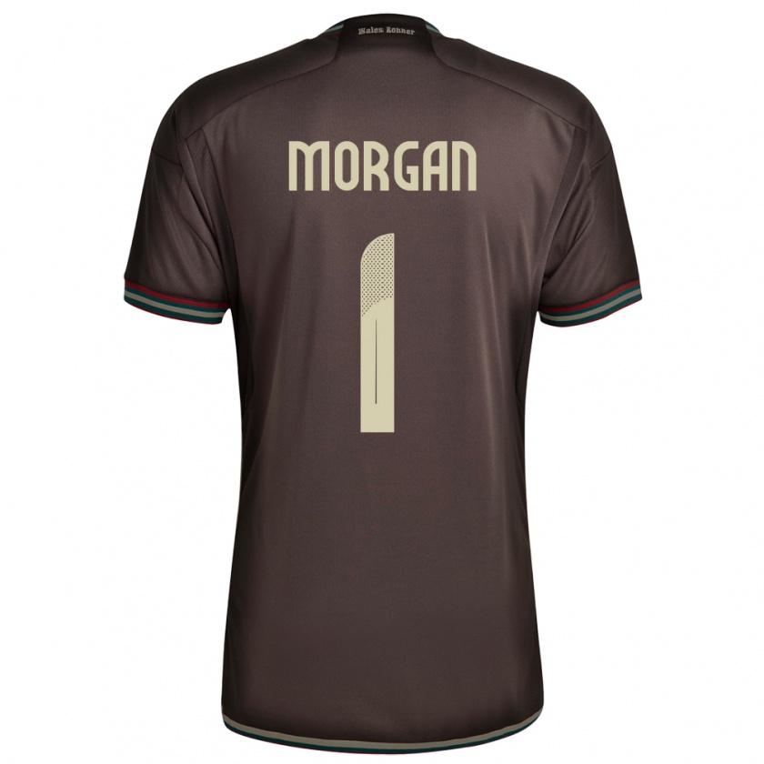 Kandiny Bambino Maglia Giamaica Aliyah Morgan #1 Marrone Notte Kit Gara Away 24-26 Maglietta