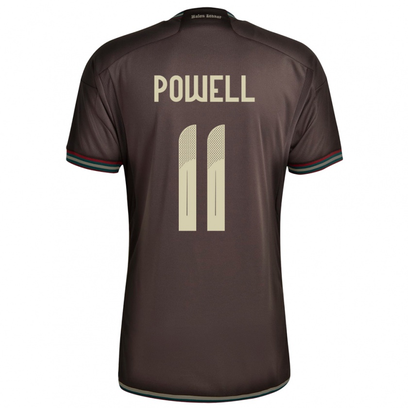 Kandiny Bambino Maglia Giamaica Destiny Powell #11 Marrone Notte Kit Gara Away 24-26 Maglietta