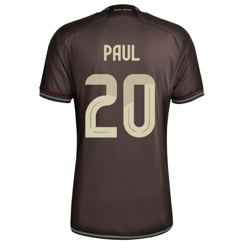 Kandiny Bambino Maglia Giamaica Lachante Paul #20 Marrone Notte Kit Gara Away 24-26 Maglietta