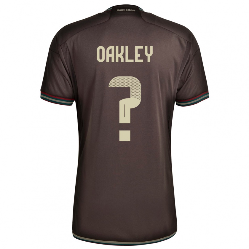 Kandiny Bambino Maglia Giamaica Katie Oakley #0 Marrone Notte Kit Gara Away 24-26 Maglietta