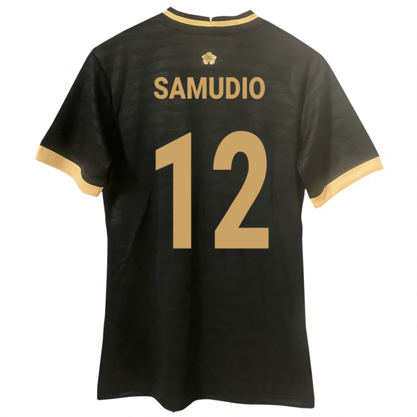 Kandiny Kinder Panama César Samudio #12 Schwarz Auswärtstrikot Trikot 24-26 T-Shirt Österreich