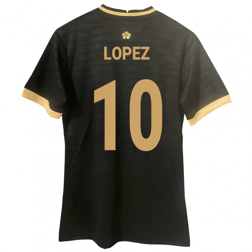 Kandiny Kinder Panama Ovidio Lopez #10 Schwarz Auswärtstrikot Trikot 24-26 T-Shirt Österreich