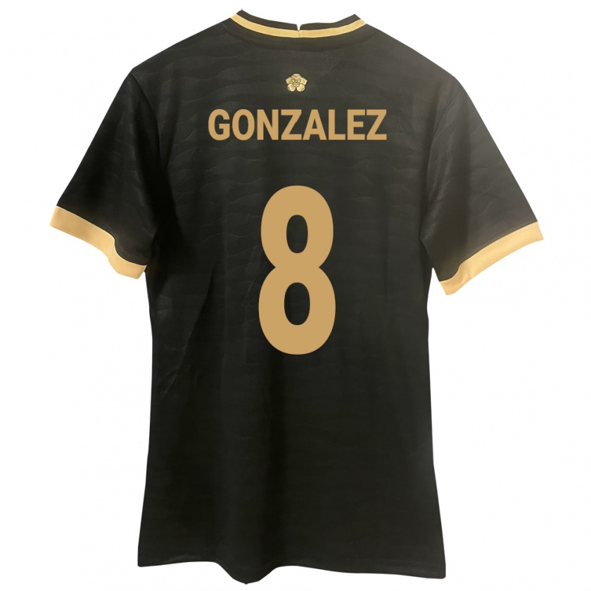 Kandiny Bambino Maglia Panamá Schiandra González #8 Nero Kit Gara Away 24-26 Maglietta