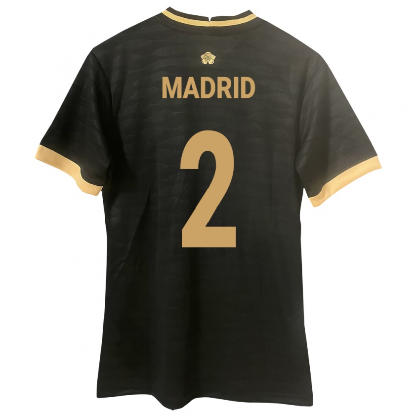 Kandiny Bambino Maglia Panamá Dayane Madrid #2 Nero Kit Gara Away 24-26 Maglietta