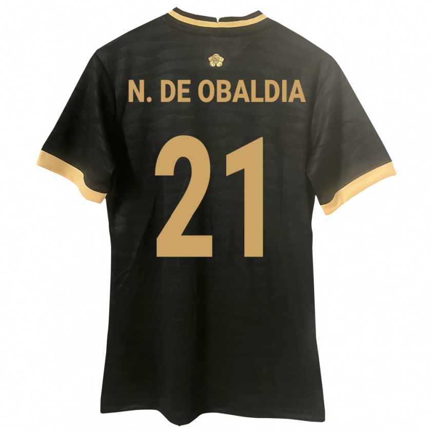 Kandiny Bambino Maglia Panamá Nicole De Obaldía #21 Nero Kit Gara Away 24-26 Maglietta