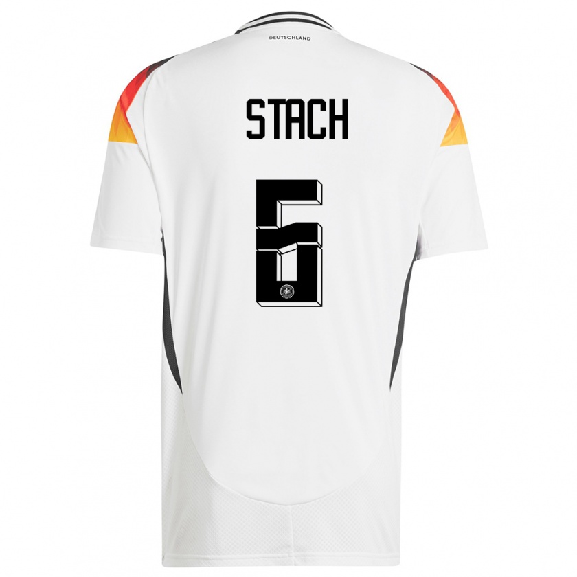 Kandiny Herren Deutschland Anton Stach #6 Weiß Heimtrikot Trikot 24-26 T-Shirt Österreich