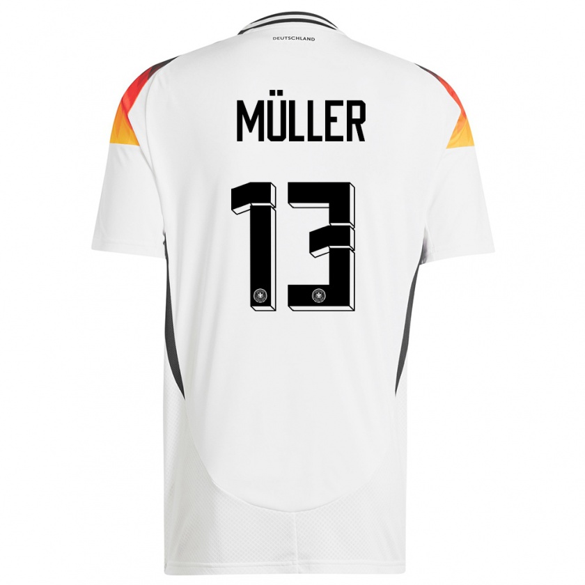 Kandiny Heren Duitsland Thomas Muller #13 Wit Thuisshirt Thuistenue 24-26 T-Shirt België