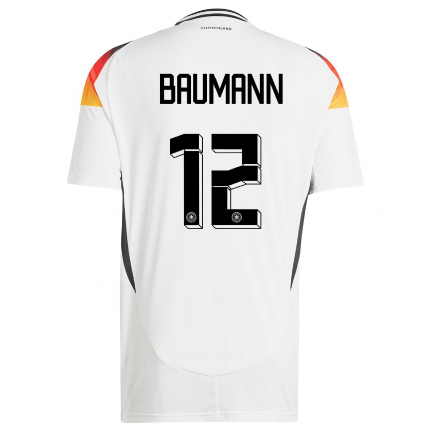 Kandiny Uomo Maglia Germania Oliver Baumann #12 Bianco Kit Gara Home 24-26 Maglietta