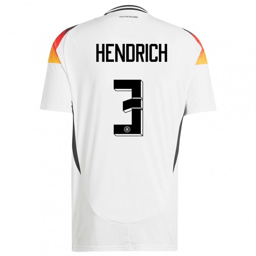 Kandiny Uomo Maglia Germania Kathrin Hendrich #3 Bianco Kit Gara Home 24-26 Maglietta