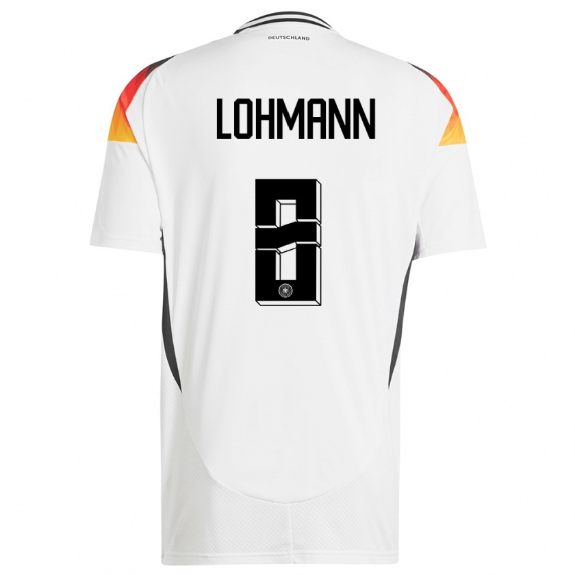 Kandiny Herren Deutschland Sydney Lohmann #8 Weiß Heimtrikot Trikot 24-26 T-Shirt Österreich