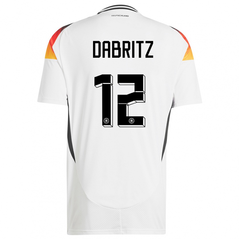 Kandiny Herren Deutschland Sara Dabritz #12 Weiß Heimtrikot Trikot 24-26 T-Shirt Österreich