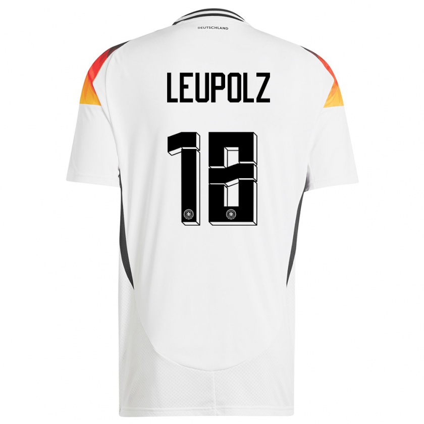 Kandiny Hombre Camiseta Alemania Melanie Leupolz #18 Blanco 1ª Equipación 24-26 La Camisa