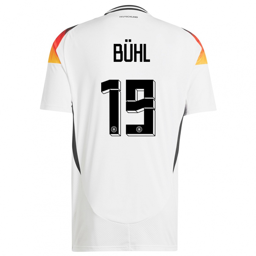 Kandiny Hombre Camiseta Alemania Klara Buhl #19 Blanco 1ª Equipación 24-26 La Camisa