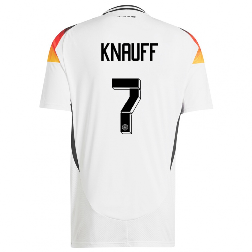 Kandiny Hombre Camiseta Alemania Ansgar Knauff #7 Blanco 1ª Equipación 24-26 La Camisa