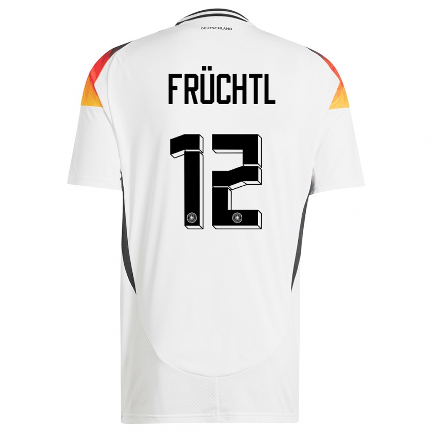 Kandiny Uomo Maglia Germania Christian Fruchtl #12 Bianco Kit Gara Home 24-26 Maglietta