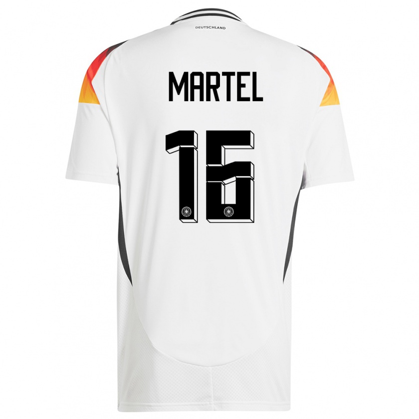 Kandiny Herren Deutschland Eric Martel #16 Weiß Heimtrikot Trikot 24-26 T-Shirt Österreich