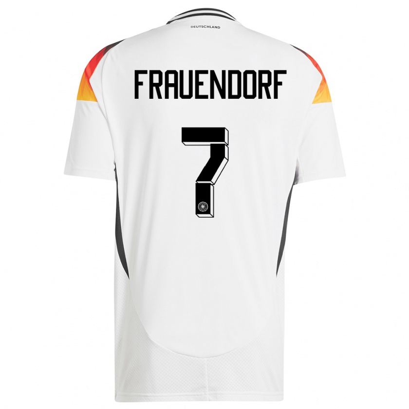 Kandiny Hombre Camiseta Alemania Melkamu Frauendorf #7 Blanco 1ª Equipación 24-26 La Camisa