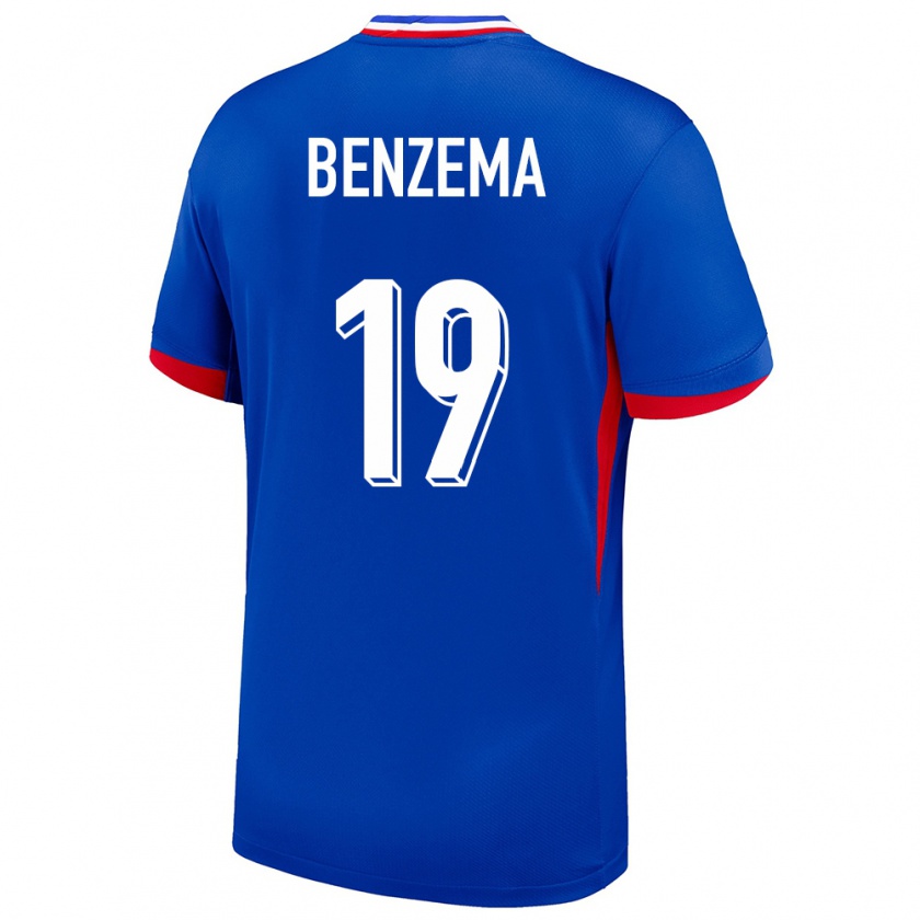 Kandiny Uomo Maglia Francia Karim Benzema #19 Blu Kit Gara Home 24-26 Maglietta