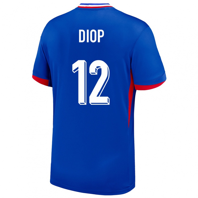 Kandiny Hombre Camiseta Francia Sofiane Diop #12 Azul 1ª Equipación 24-26 La Camisa