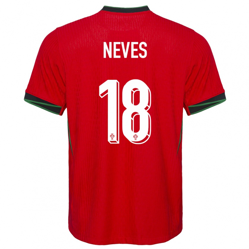 Kandiny Uomo Maglia Portogallo Ruben Neves #18 Rosso Kit Gara Home 24-26 Maglietta