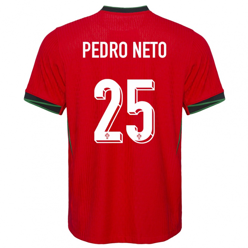 Kandiny Uomo Maglia Portogallo Pedro Neto #25 Rosso Kit Gara Home 24-26 Maglietta