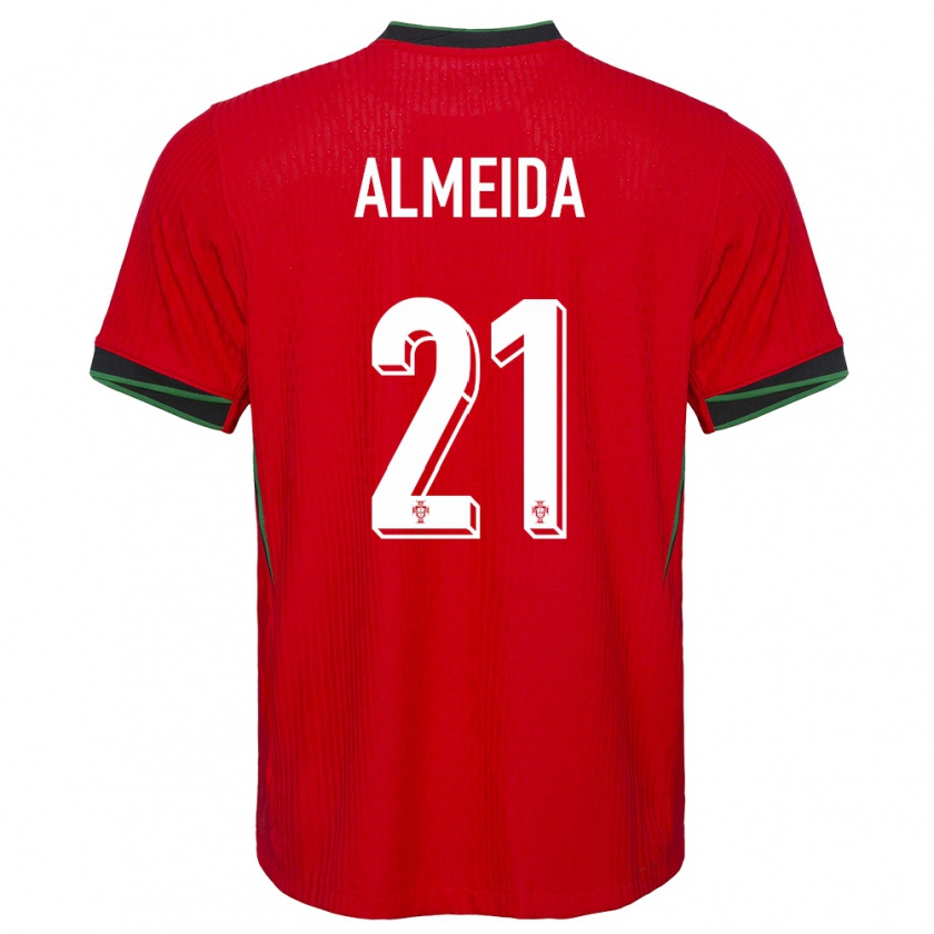 Kandiny Uomo Maglia Portogallo Andre Almeida #21 Rosso Kit Gara Home 24-26 Maglietta