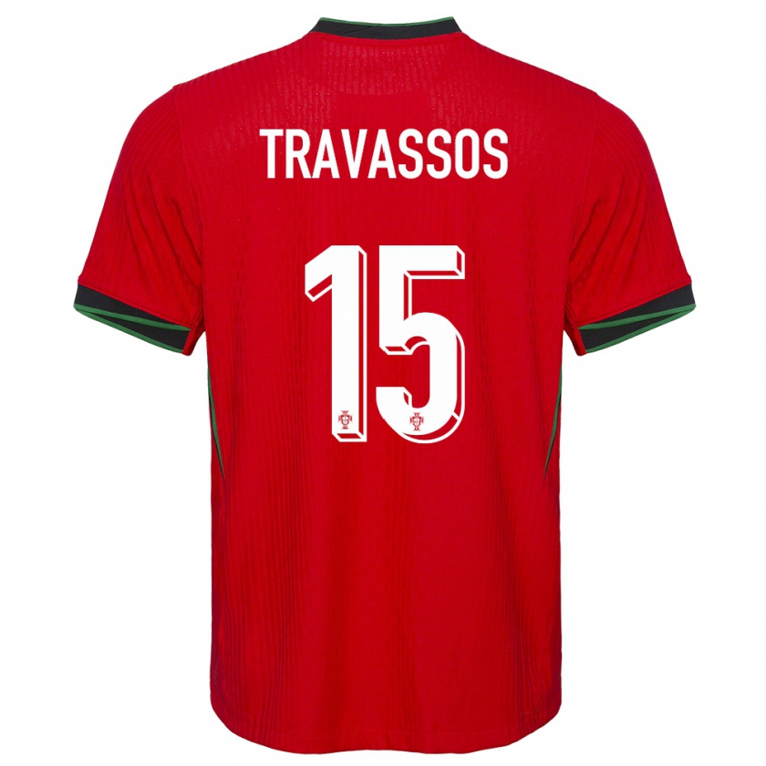 Kandiny Heren Portugal Diogo Travassos #15 Rood Thuisshirt Thuistenue 24-26 T-Shirt