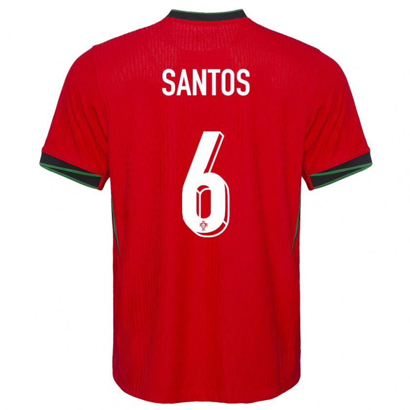 Kandiny Heren Portugal Vasco Santos #6 Rood Thuisshirt Thuistenue 24-26 T-Shirt België