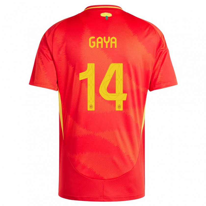 Kandiny Herren Spanien Jose Gaya #14 Rot Heimtrikot Trikot 24-26 T-Shirt Österreich