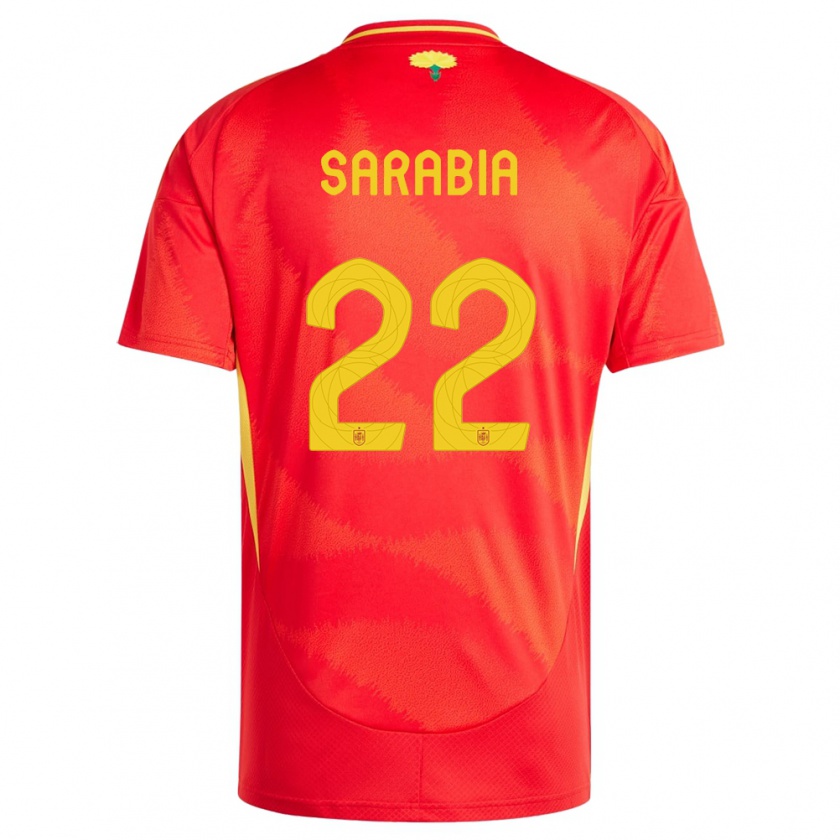 Kandiny Hombre Camiseta España Pablo Sarabia #22 Rojo 1ª Equipación 24-26 La Camisa México