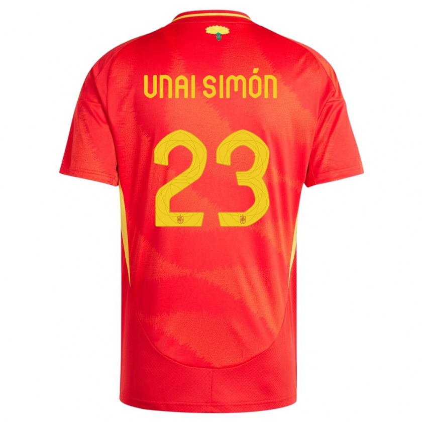 Kandiny Hombre Camiseta España Unai Simon #23 Rojo 1ª Equipación 24-26 La Camisa