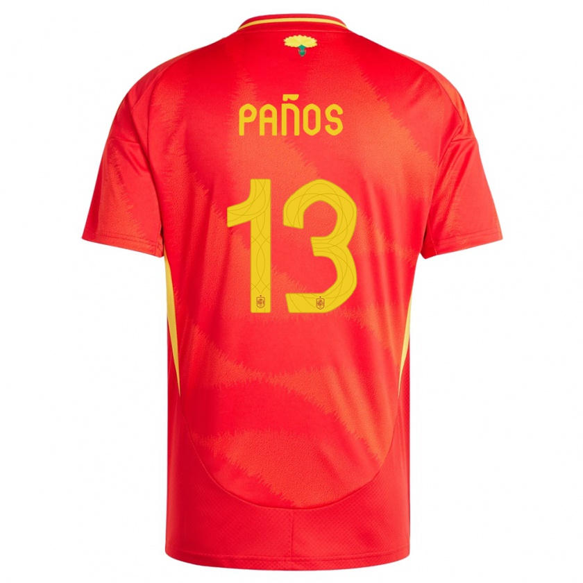 Kandiny Heren Spanje Sandra Panos #13 Rood Thuisshirt Thuistenue 24-26 T-Shirt