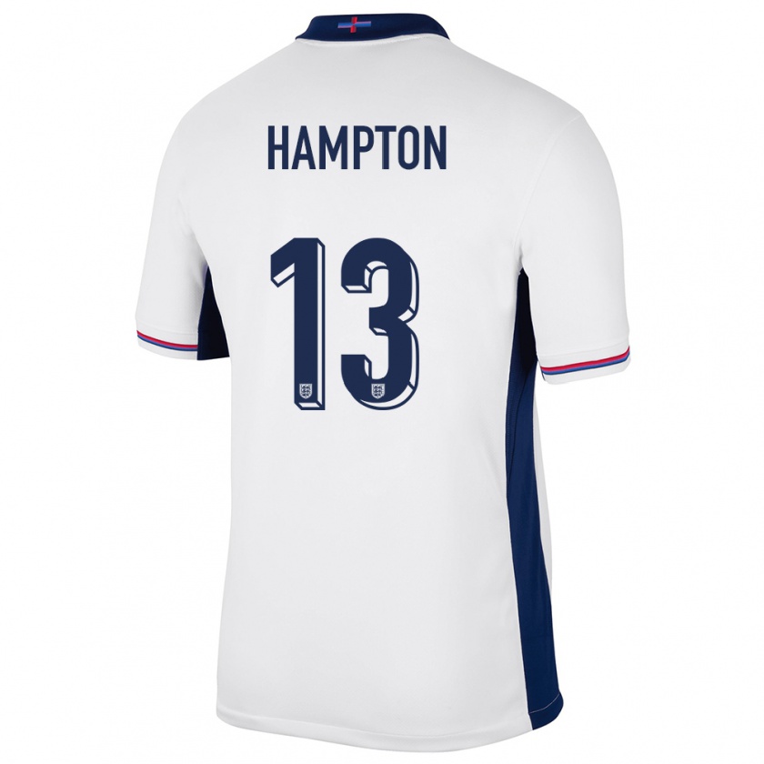 Kandiny Uomo Maglia Inghilterra Hannah Hampton #13 Bianco Kit Gara Home 24-26 Maglietta