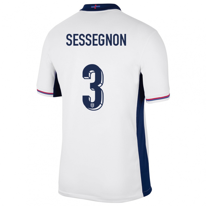 Kandiny Uomo Maglia Inghilterra Ryan Sessegnon #3 Bianco Kit Gara Home 24-26 Maglietta