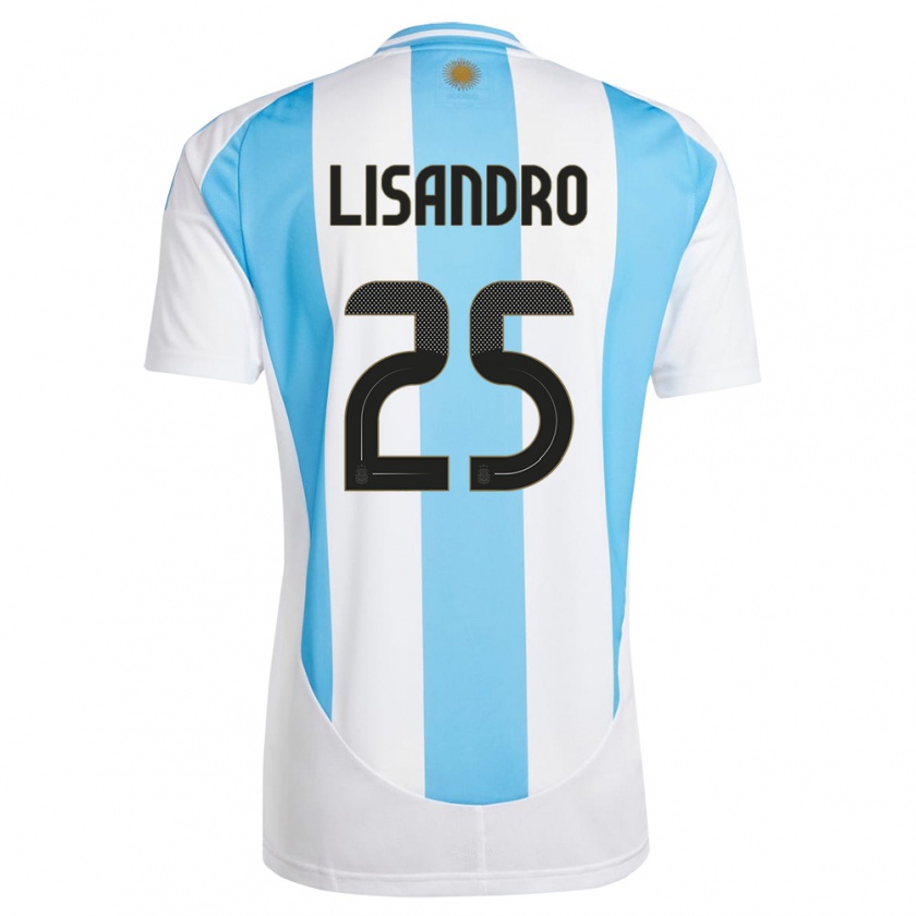 Kandiny Heren Argentinië Lisandro Martinez #25 Wit Blauw Thuisshirt Thuistenue 24-26 T-Shirt