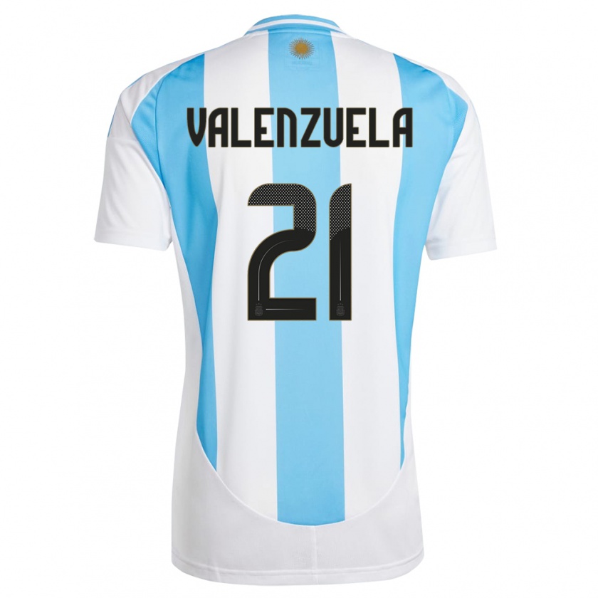 Kandiny Heren Argentinië Fernando Valenzuela #21 Wit Blauw Thuisshirt Thuistenue 24-26 T-Shirt België