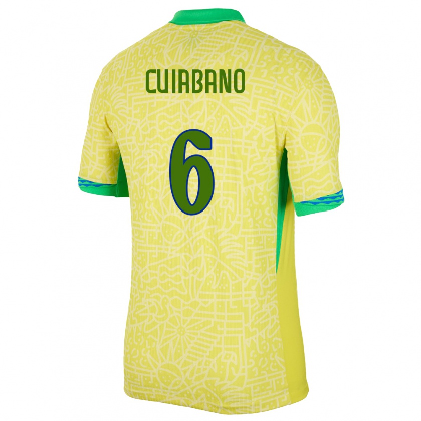 Kandiny Hombre Camiseta Brasil Cuiabano #6 Amarillo 1ª Equipación 24-26 La Camisa