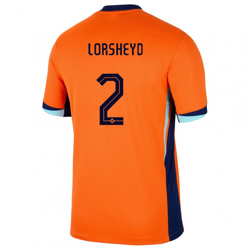 Kandiny Herren Niederlande Barbara Lorsheyd #2 Orange Heimtrikot Trikot 24-26 T-Shirt Österreich