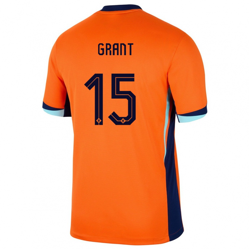 Kandiny Uomo Maglia Paesi Bassi Chasity Grant #15 Arancia Kit Gara Home 24-26 Maglietta